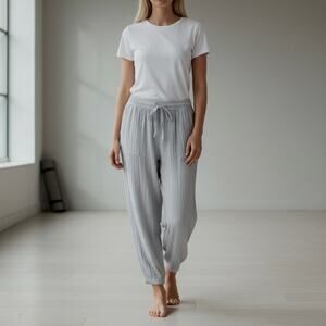 Mododoc Gauze Jogger Pants NWT Small Silverstone Elastic Waist Lounge
